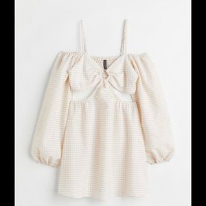 Cream and white gingham dress